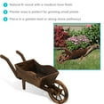 thumbnail image 4 of Sunnydaze Wheelbarrow 35" x 10.25" x 12" Brown Wooden Outdoor Planter with Wheel, 4 of 13