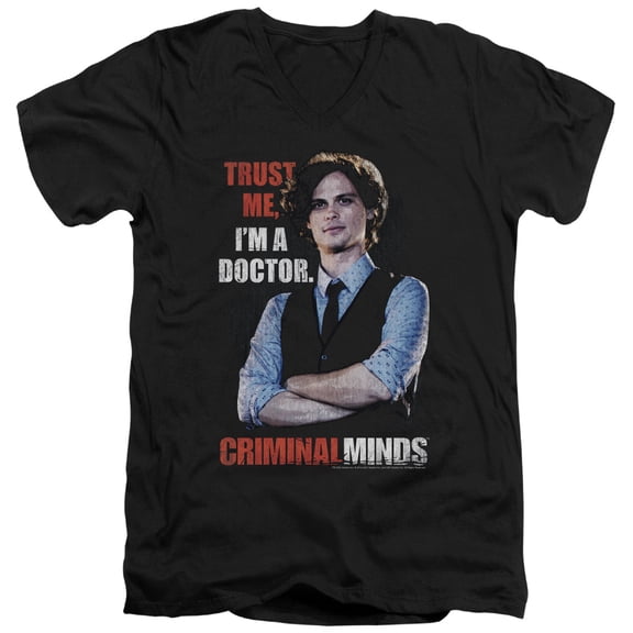 Criminal Minds Trust Me Adult V-Neck 30/1 T-Shirt Black
