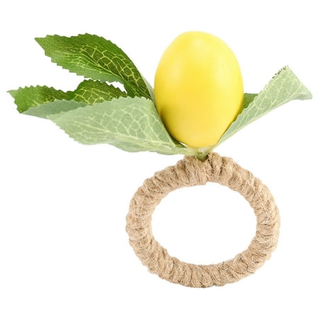 

12Pcs Simulation Lemon Plant Napkin Ring Fruit Meal Buckle Hotel Model Room Napkin Ring