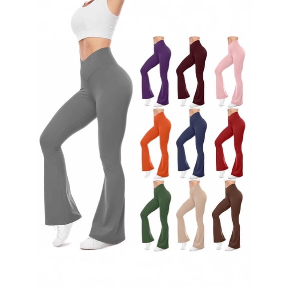 Flare Leggings For Women High Waist Soft Bootcut Yoga Pants Tall Long Bootleg Pants