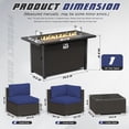 thumbnail image 6 of SUNCROWN 8-Piece Outdoor Patio Furniture Sofa Set All-Weather Wicker Sectional Conversation Set with Modern Glass Coffee Table, Cushions and Fire Pit Table, Dark Blue, 6 of 7