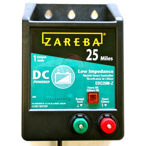 Zareba EDC25M-Z Chargeur de Clôture Électrique à Basse Impédance Fonctionnant sur Batterie