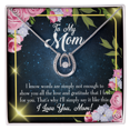 thumbnail image 1 of To Mom Words Not Enough Lucky Horseshoe Necklace Message Card 14k w CZ Crystals, 1 of 7