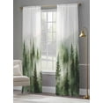 thumbnail image 5 of Green Mist Forest Semi Sheer Curtains 96 Inch Length 2 Panels Set, Foggy Mountain Tree Nature Landscape Sheer Kitchen Curtain Privacy Voile Window Curtain for Living Room Bedroom Rod Pocket Drapes, 5 of 7