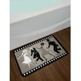 thumbnail image 2 of Music Bath Mat, Dancing Nostalgic Gentleman Ladies Enjoying 40's Style Film Design, Plush Bathroom Decor Mat with Non Slip Backing, 29.5" X 17.5", Dark Eggshell Multicolor, by Ambesonne, 2 of 2