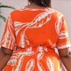 thumbnail image 5 of Vestido de Verano Holgado Informal de Corta con Corte A y Corte en A para Mujer, Talla Grande Naranja 4XL, 5 of 10