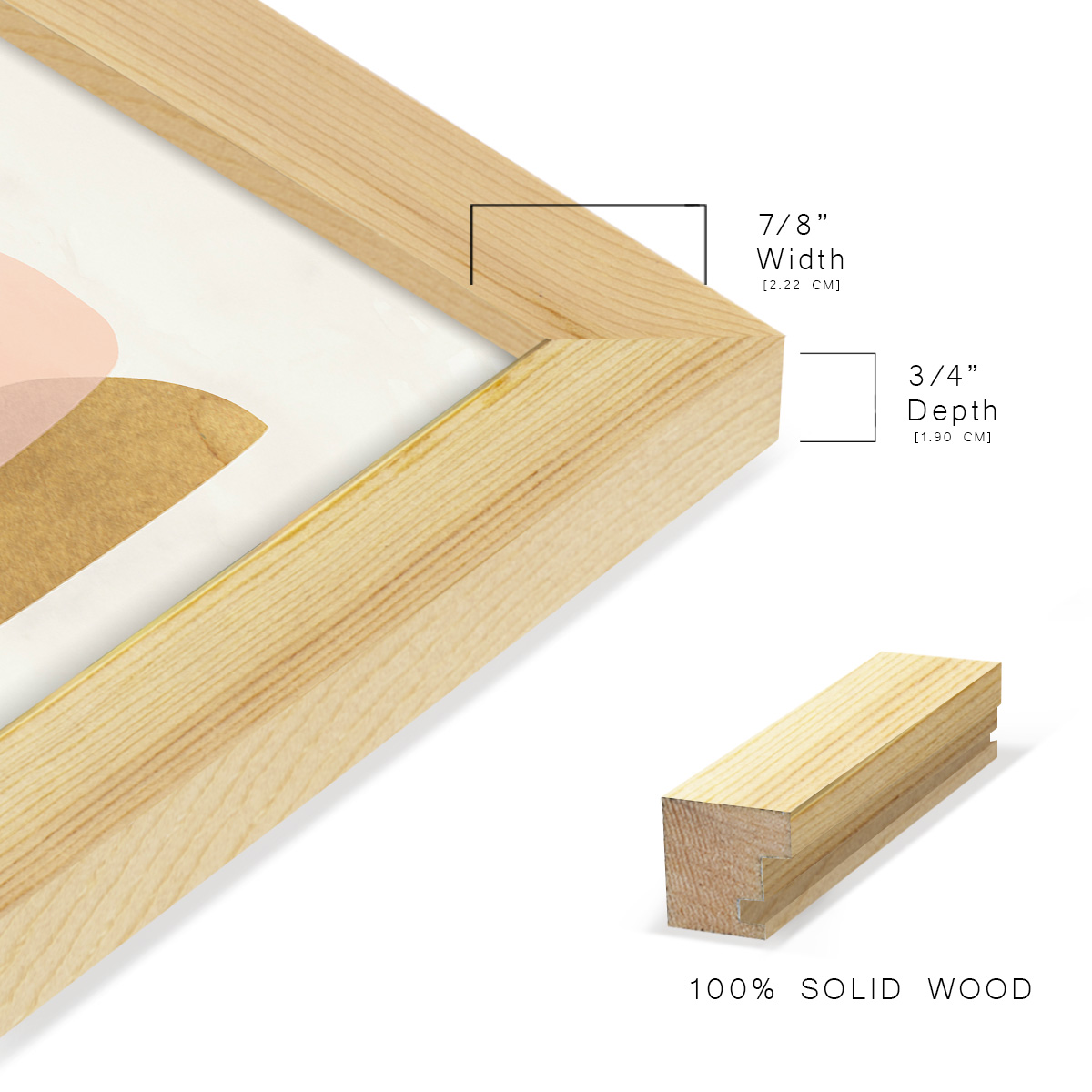 Mod Pods I -Framed Print w/glass-Natural Wood