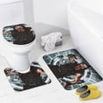thumbnail image 4 of 4 Piece Wres-Tler W-W,E Shower Curtain Sets with Rugs, Toilet Lid Cover, Bath Mat and 12 Hooks, Waterproof Shower Curtain Set for Bathroom, 4 of 8