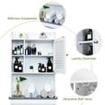 thumbnail image 6 of Costway Over The Toilet Space Saver Toilet Rack Bathroom Cabinet Organizer w/Louver Door, 6 of 11