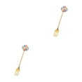 thumbnail image 2 of Transemion 1/2/3/5 Cartoon Adorable Restaurant Hotel Tableware Portable Washable Stainless Steel Stirring Mixing Dinnerware Cake Flatware Candy Fork Rainbow 2PCS, 2 of 6