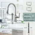 thumbnail image 3 of Wowow Stainless Steel 3-Functions Single-Handle Pull Down Sprayer Kitchen Faucet with Deck Plate in Brushed Nickel, 3 of 4