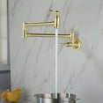 thumbnail image 6 of Izzovium Gold Pot Filler Faucet Wall Mount, 15.75in Swivel Arm Brass Kitchen Faucet with Dual Handles, Anti-Corrosion & Splash-Free Design for Stovetop, 6 of 10
