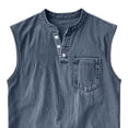 thumbnail image 5 of Mens Tank Tops Summer Casual Workout Loose Fit Henley Shirts Lightweight Muscle Sleeveless Tee Shirts with Pocket Big and Tall Size M-3XL Navy, 5 of 5