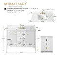 thumbnail image 5 of Vanity Art 48" Double Door Bathroom Vanity with Sink, Freestanding Storage Cabinet with Engineered Marble Top, Flip Down Tray, Drawer, and Shelf, 5 of 8