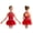 Red, variant on Girls Feather Latin Dance Leotard Dress Sleeveless Cutout Back Mesh Patchwork Dancewear for Stage Performance Light Blue 16