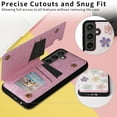 thumbnail image 4 of Dteck for Samsung Galaxy S21+ Plus Case Wallet with Card Holder, Floral Flower Pattern RFID Blocking PU Leather Kickstand Case for Women Girls, Double Magnetic Clasp Shockproof Cover,Colorful Flowers, 4 of 6