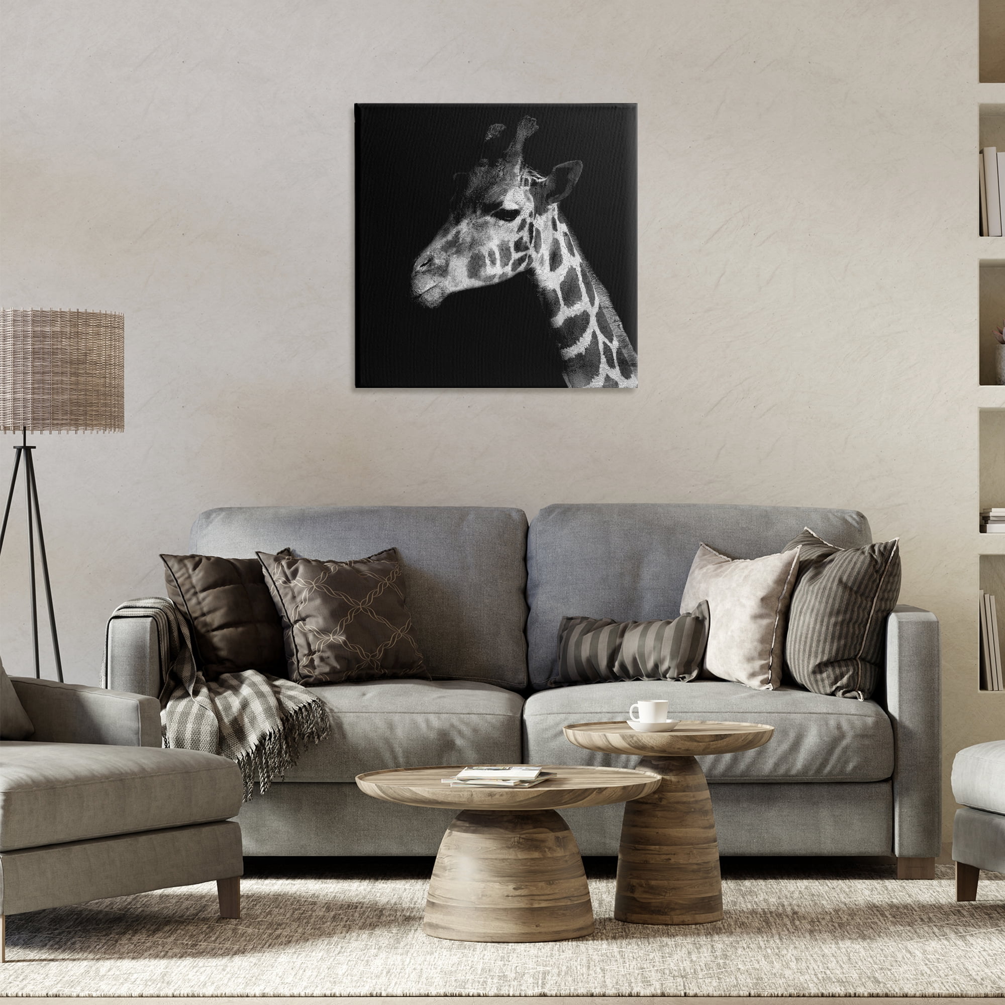 Stupell Industries Jungle Giraffe Portrait Animals Photography Wrapped Canvas Art Print Wall Art, 24 x 24