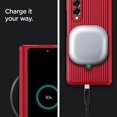 thumbnail image 3 of Galaxy Z Fold 3 5G Case with Hinge Protection, Fold 3 Case with 9H Tempered Glass Screen Protector for Women Girls, Ripple Design Shockproof Protective Case for Samsung Galaxy Z Fold 3-Red, 3 of 5