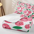 thumbnail image 4 of Erosebridal Retro Flower Twin Quilt Set, Tropical Blossom Twin Coverlet Set, Pink Reversible, Hot Pink Green, 2 Pieces (1 Bedspread and 1 Pillowcase), 4 of 7