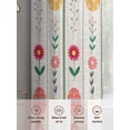 thumbnail image 6 of Spring Easter Sheer Curtains 45 Inch Length 2 Panels Set Window Treatments, Green Pink Yellow Eggs Floral Botanical Rod Pocket Semi Curtains for Living Room/Bedroom/Kitchen Décor, 104"W x 45"L, 6 of 7