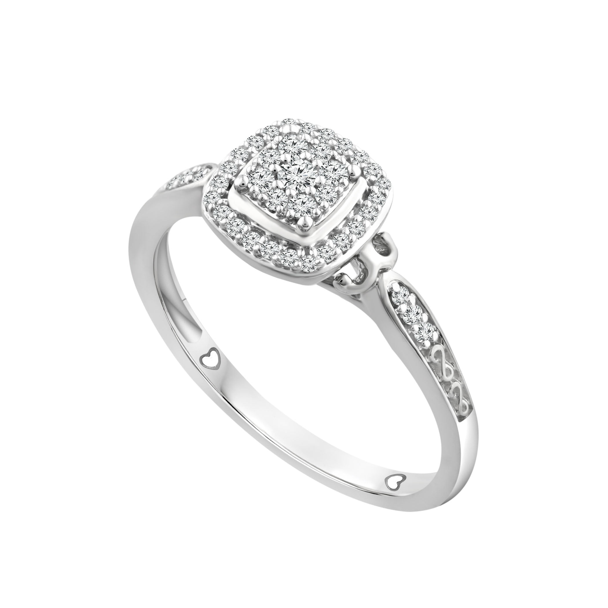 Color Of Love 1/6 Cttw Diamond Promise Ring In 10KT White Gold (I3)