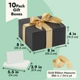 10 Pack Black Gift Boxes with Lids, Ribbon and Blank White Greeting