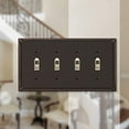 thumbnail image 2 of Amerelle 74T4DB Moderne Wallplate 4 Toggle Cast Metal Aged Bronze 1-Pack, 2 of 7