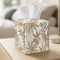 thumbnail image 5 of FKELYI Tropical Leaf Print Tissue Box Cover PU Leather Tissue Holder Squared Facial Paper Organizer Holder for Home Bedroom Living Room Tabletop Decor, 5 of 7