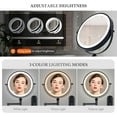 thumbnail image 4 of Rechargeable Wall Mounted Lighted Makeup Mirror DoubleSided /x Magnifying Mirror with Color Lights Vanity Mirror with DualTouch & Luminance Memory (Nickel), 4 of 6