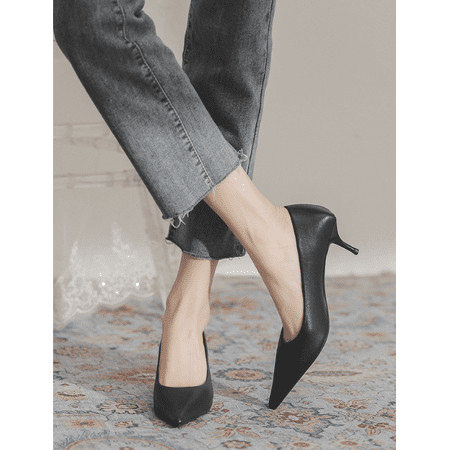 

Women Stiletto Pumps Close Pointed Toe High Heel Slip-on Dress Shoes Office Classic
