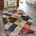 thumbnail image 2 of Retro Color Block Area&nbsp;Rug 4x6ft Abstract Colorful Prismatic Non-Slip&nbsp;Washable Square&nbsp;Rugs Soft Felt Indoor Floor Mat for Bedroom Kitchen Living Room Bathroom, 2 of 9