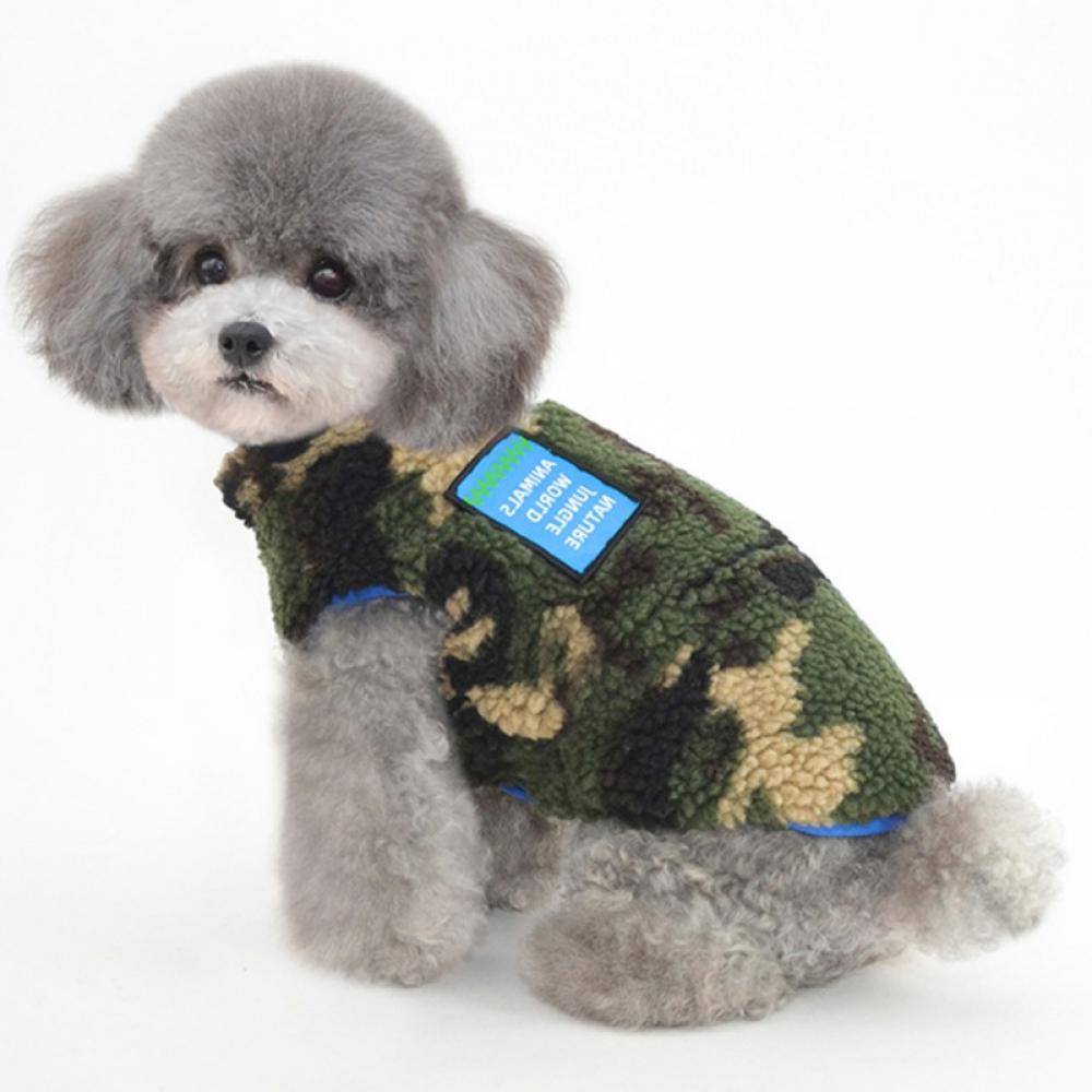 Camouflage Fleece Small Dog Clothes for Winter Puppy Cat Coat Soft Vest