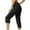 Black, variant on Kovlvoll Capri Pants for Women High Waist Tapered Leg Summer Solid Color Casual Cropped Cargo Pants with Pockets