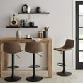 thumbnail image 3 of Bouclair Rust Textured Faux Leather & Metal Adjustable Bar Stool, 3 of 10