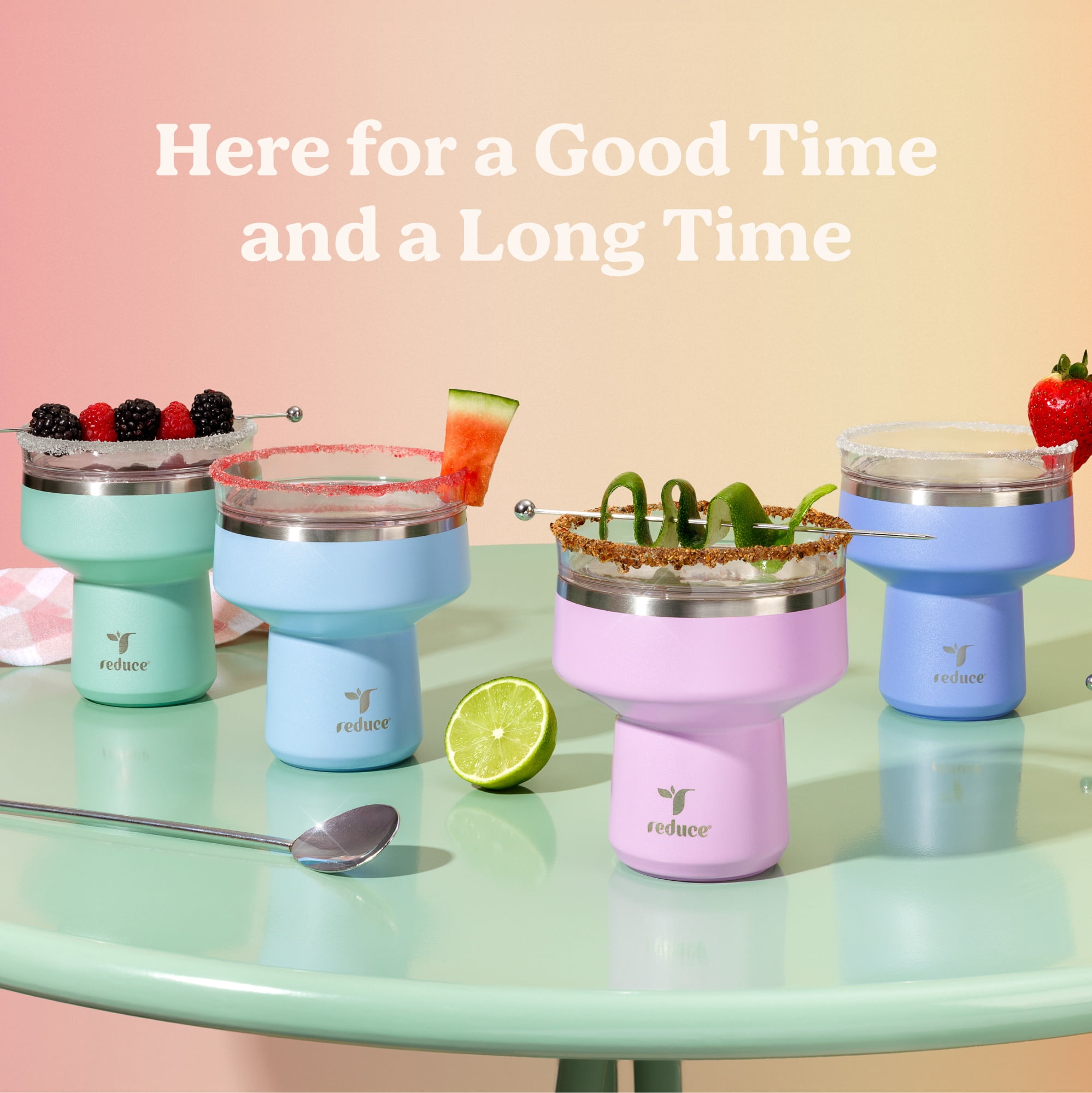 Reduce 12 oz Saltini Margarita Tumbler, Strawberry Cream and Mint Chip, 2-Pack