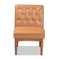 thumbnail image 2 of Baxton Studio Riordan Mid-Century Modern Tan Faux Leather Upholstered and Walnut Brown Finished Wood Dining Chair, 2 of 6