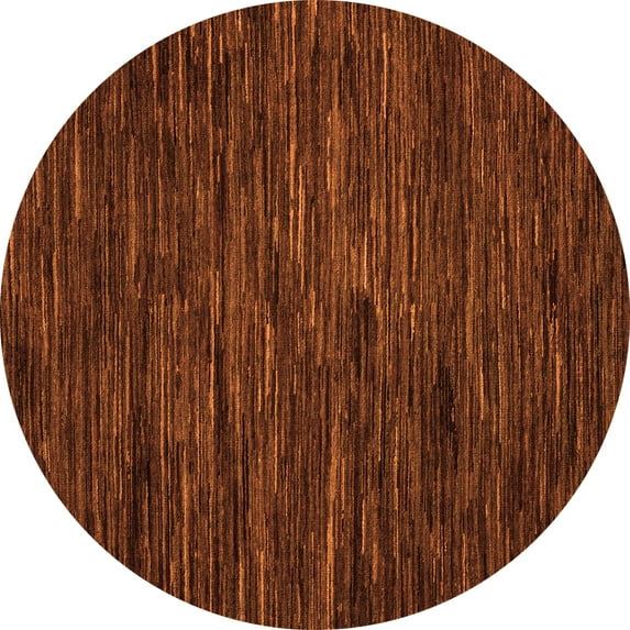 Ahgly Company Indoor Round Abstract Orange Modern Area Rugs, 8' Round