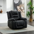 thumbnail image 3 of Clearance! 360° Swivel Rocker Recliner,Home Theater Seating Manual Recliner, PU Leather Reclining Chair for Living Room,Black, 3 of 9