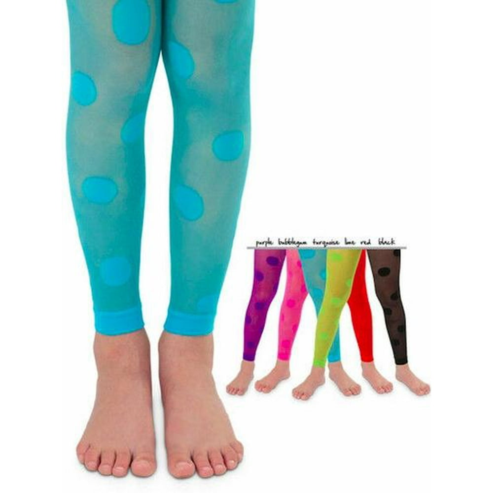 L C Boutique Lake Country Boutique Girls Sheer Polka Dot Footless