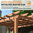 thumbnail image 4 of VEIKOUS 12'x10' Cedar Wood Pergola W/ Flat Roof and Ground Stakes for Outdoor Patio, Garden, Deck, Brown, 4 of 11