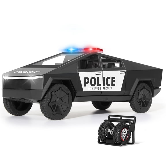 Toy Trucks for Boys Ages 4-7 Diecast Police Pickup Truck Toy for Birthday Gifts and Imaginative Play
