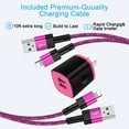 thumbnail image 5 of 2 Pack Compatible with iPhone Charger with USB A to Lightn-ing Cable 10FT, Dual Port Charger Block Phone Charger with Fast Charging Cord, USB Wall Charger Compatible for iPhone14/13/12/11, Pink, 5 of 9