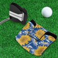 thumbnail image 5 of Haosy Hand Paint Sunflowers Golf Mallet Putter Cover Strong Magnetic Leather Golf Club Headcover Closure, 5 of 7