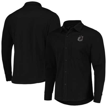 Men s Antigua Black Minnesota United FC Streamer Diamond Button-Up Shacket