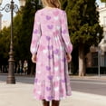 thumbnail image 6 of UQJfacai Girls Ruffle Maxi Dress Valentines Heart Print Long Sleeve Crewneck Flowy Dress with Pockets Party Holiday Outfits 4-15 Years, 6 of 6