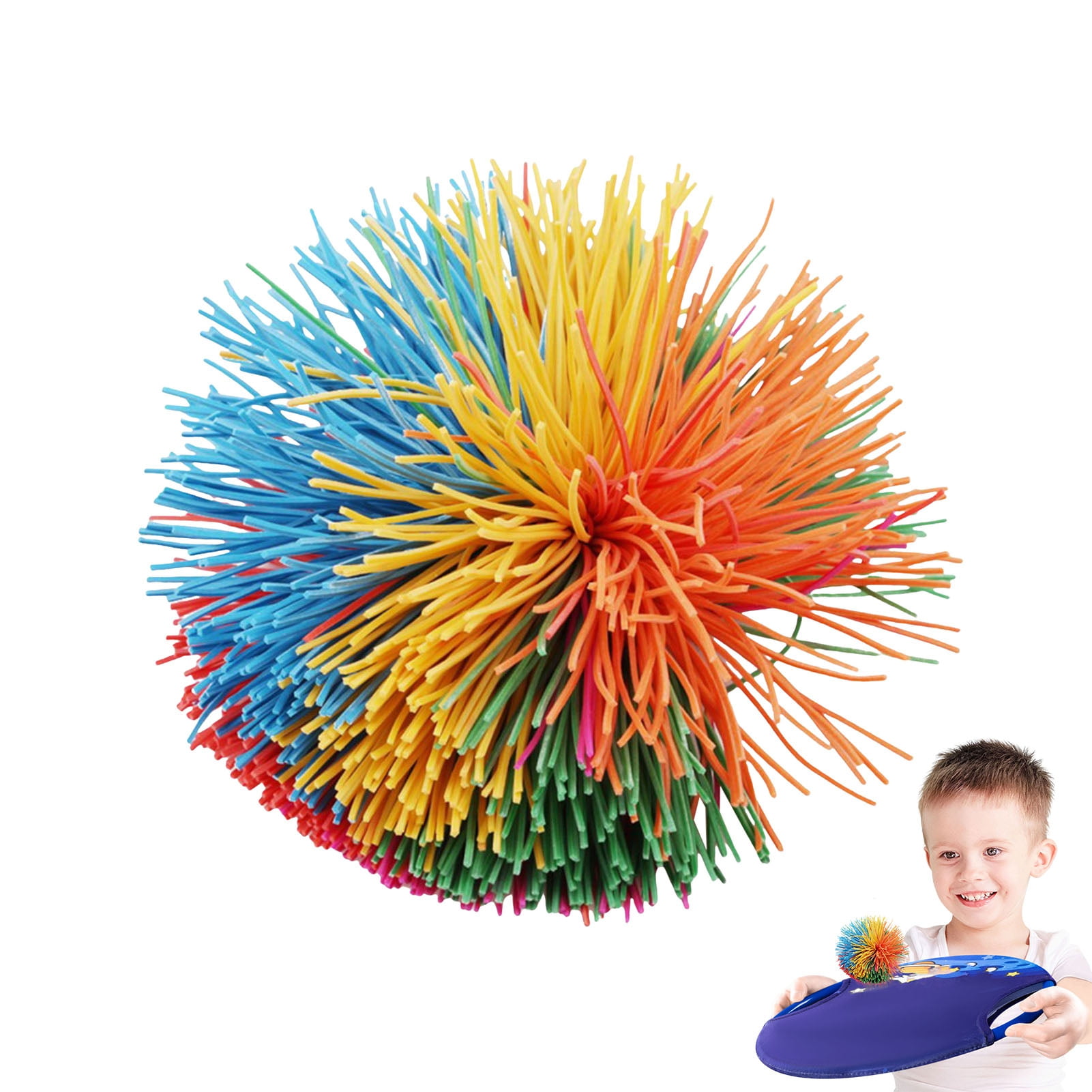 Toudaret 10Pcs Silicone Monkey Stringy Ball Anxiety Relief Colorful Sensory Ball Portable Travel Fidget Ball Bouncy Pom Stress Ball Party Favors