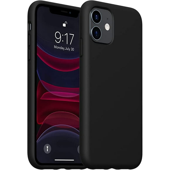 Entronix Funda de Silicona para iPhone 11, Suave Al Tacto, Antiarañazos y Antigolpes, Color Negro