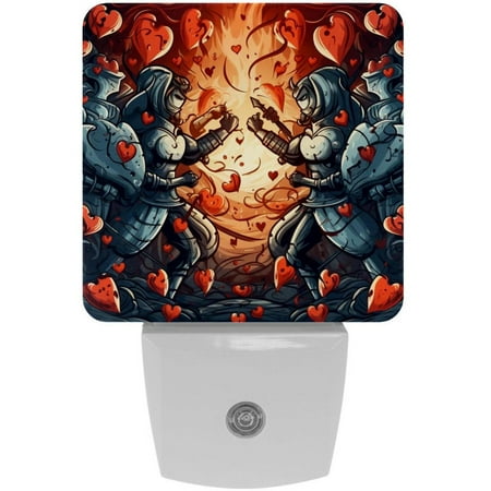 

Love LED Square Night Lights - Energy Efficient and Contemporary Design - for Bedrooms and Hallways - Includes Sensor with Auto on/Off - Easy Installation
