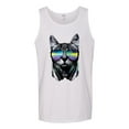 thumbnail image 2 of DJ Kitty Cat with Headphones | Mens Cat Lover Graphic Tank Top, White, Medium, 2 of 3