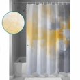 thumbnail image 3 of 54x78 Inch Shower Curtain Decorative Yellow Grey Bathtub Bath Curtains Fabric Waterproof Bathroom Decor Geometric Modern Oil Painting Artwork Small Stall Shower Curtain Set with 12 Hooks, 3 of 6